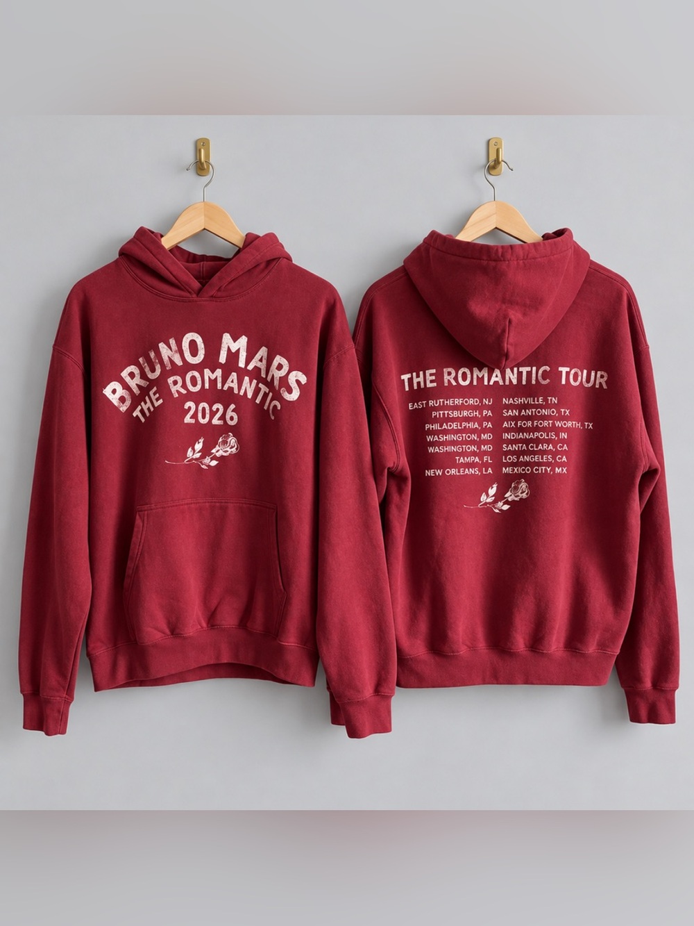 Gildan Bruno Mars The Romantic Tour 2026 Hoodie, Tour Music Lover, For Unisex